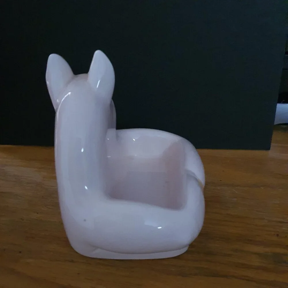 Vintage Fitz & Floyd Pink Pig Business Card Holder or Artificial Sweetener Dish